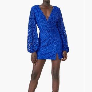 Bardot Royal Blue Lace Mini Dress
